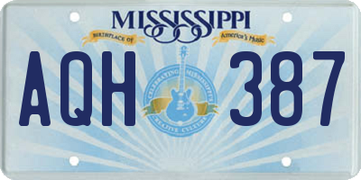 MS license plate AQH387