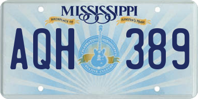 MS license plate AQH389