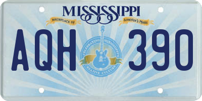 MS license plate AQH390
