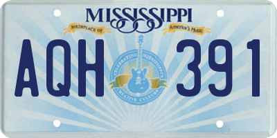 MS license plate AQH391