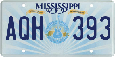 MS license plate AQH393