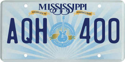 MS license plate AQH400