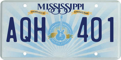 MS license plate AQH401