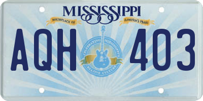 MS license plate AQH403