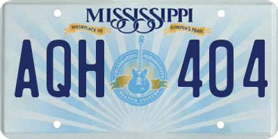 MS license plate AQH404