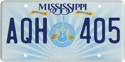 MS license plate AQH405