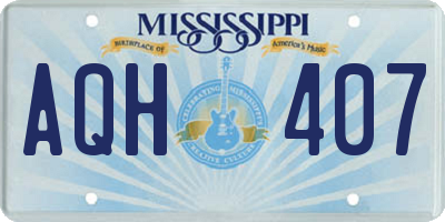 MS license plate AQH407