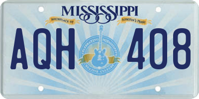 MS license plate AQH408