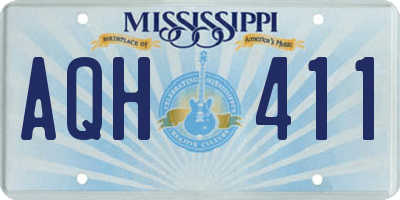 MS license plate AQH411