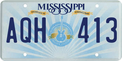 MS license plate AQH413