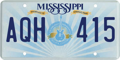 MS license plate AQH415
