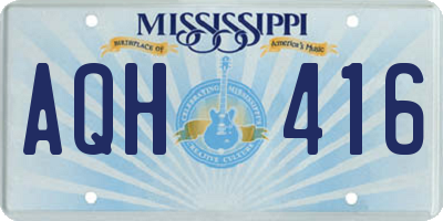 MS license plate AQH416