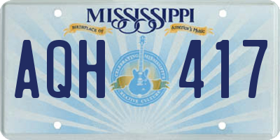 MS license plate AQH417