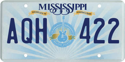 MS license plate AQH422