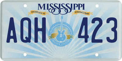 MS license plate AQH423