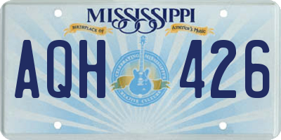 MS license plate AQH426