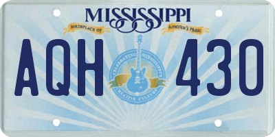 MS license plate AQH430