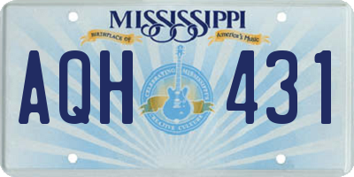 MS license plate AQH431