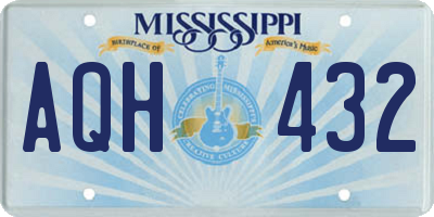 MS license plate AQH432