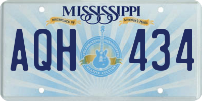 MS license plate AQH434