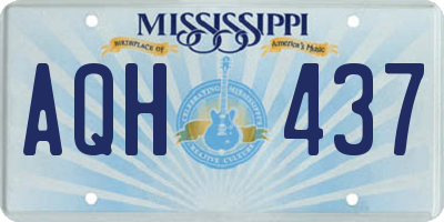 MS license plate AQH437