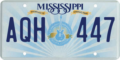 MS license plate AQH447