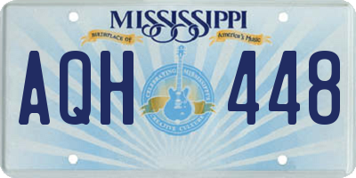 MS license plate AQH448