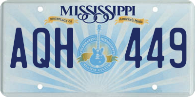 MS license plate AQH449