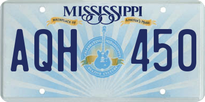 MS license plate AQH450