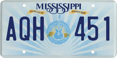 MS license plate AQH451