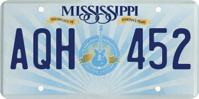 MS license plate AQH452