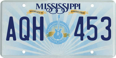 MS license plate AQH453