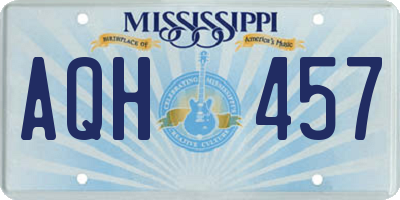 MS license plate AQH457