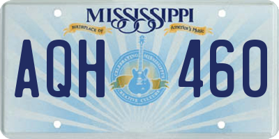 MS license plate AQH460