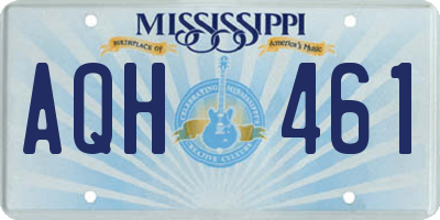 MS license plate AQH461