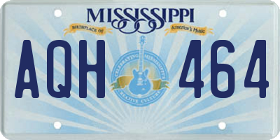 MS license plate AQH464