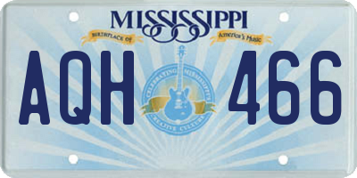 MS license plate AQH466