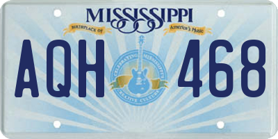 MS license plate AQH468