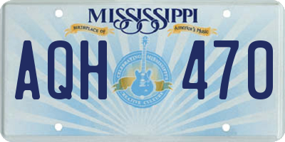 MS license plate AQH470