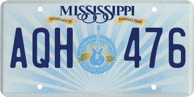 MS license plate AQH476