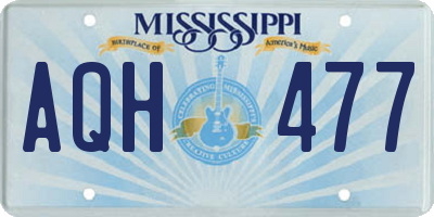 MS license plate AQH477