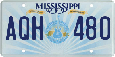 MS license plate AQH480