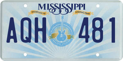 MS license plate AQH481