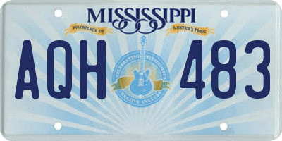 MS license plate AQH483