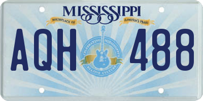 MS license plate AQH488