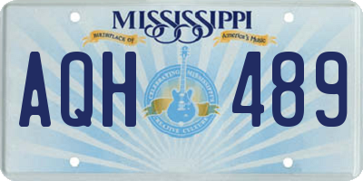 MS license plate AQH489