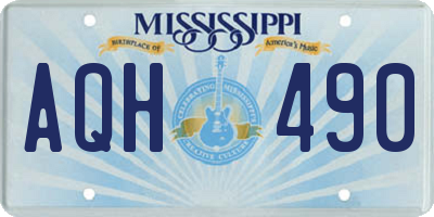 MS license plate AQH490