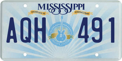 MS license plate AQH491