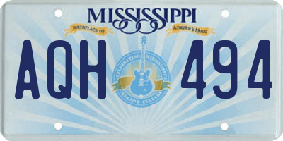 MS license plate AQH494