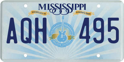 MS license plate AQH495